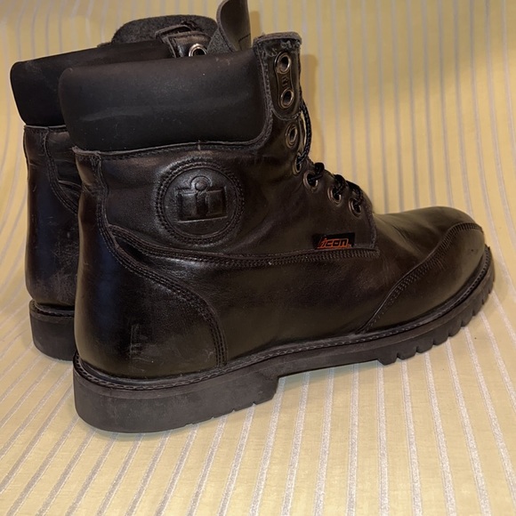 Icon Black Motorcycle Bike Boots Size 14 - Picture 6 of 11